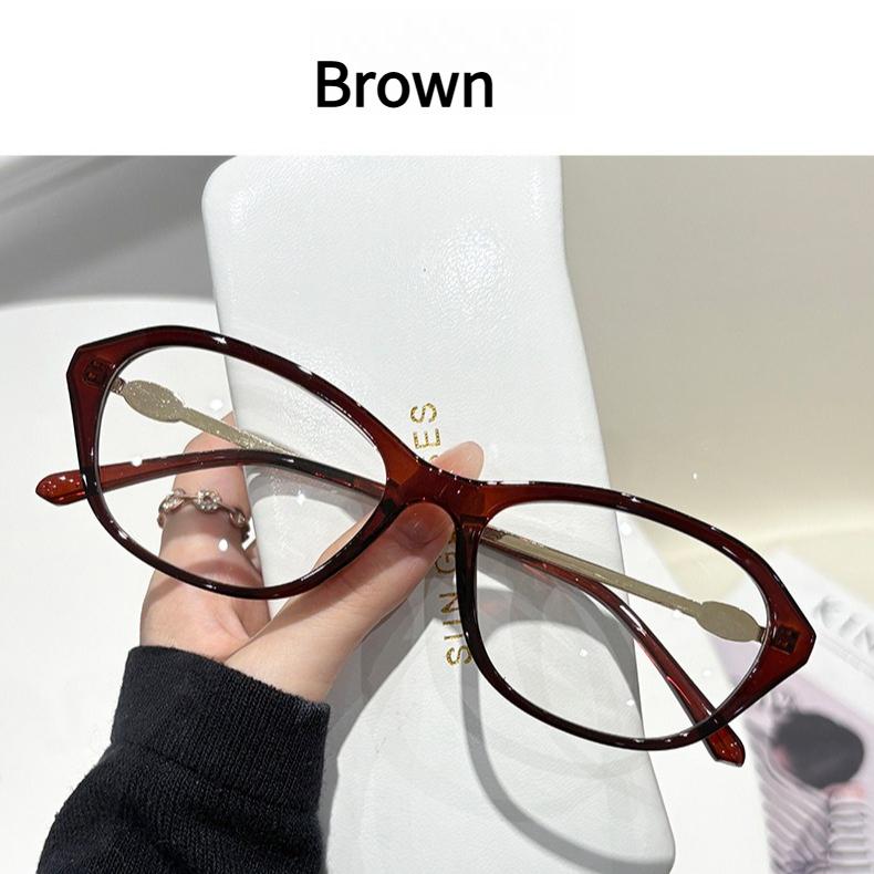 

Oval Shaped Myopia Glasses Durable Anti Blue Light with Metal Frames Finished Myopia Glasses Suitable for Various Face Shapes 0 коричневый