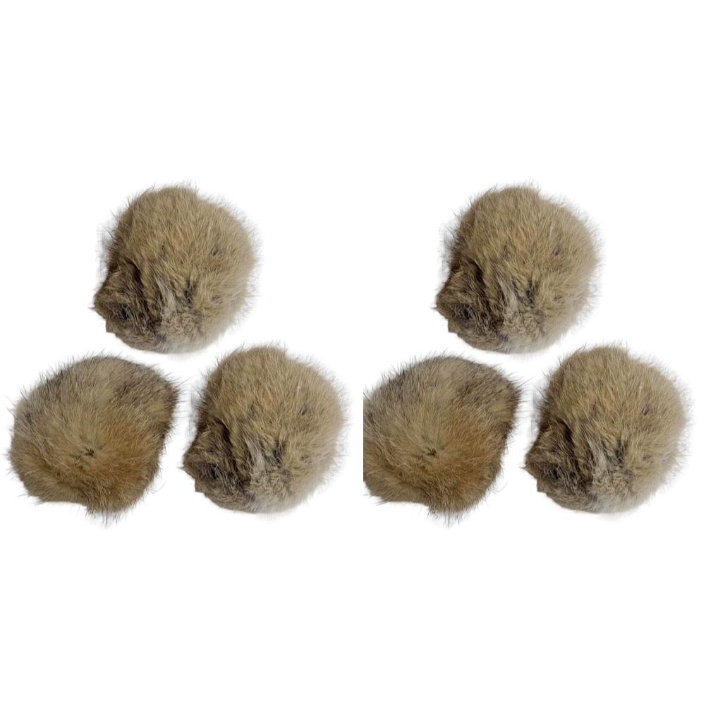 8cm Faux Fur Cat Balls Toy for Indoor Pet Kitten Teething Chasing & Self Play