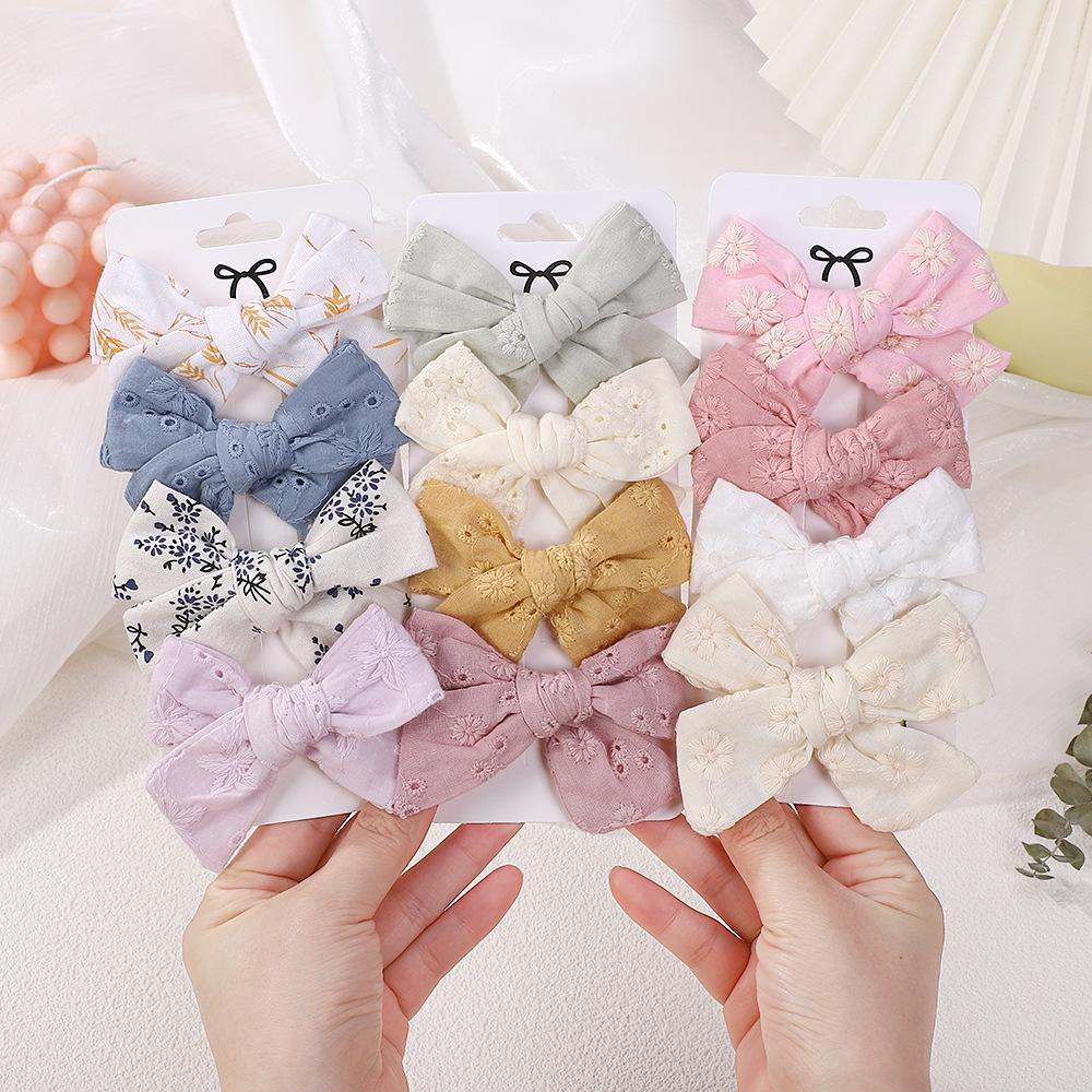 Children'S Hair Accessories Cute Bow Fabric Hairpin Set Baby Girls Hairpin Four-Piece 1568