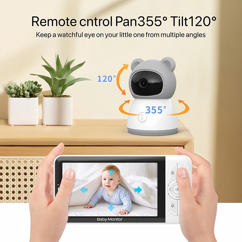 HD 5-Inch Wireless Baby Monitor with WiFi, Two-Way Talk, Night Vision, and Tuya Remote Monitoring