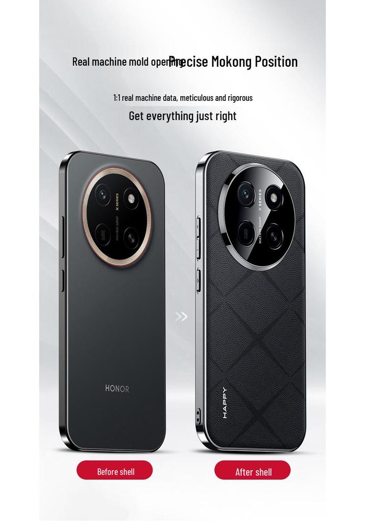 Premium Full Coverage Anti-Drop Leather Case for Honor X80 Pro Max
