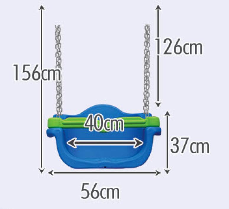 King bucket swing with chain - red