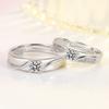 2pcs 925 Silver Couple Rings Zircom For Women Man Exquisite Student Girlfriend Silver Jewelry Accessories Wedding R51