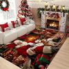 Christmas Scene Design Pattern Design DoorMats Non-Slip Bathroom Floor Mat, Microfiber Absorbent Machine Washable Polyester Rug