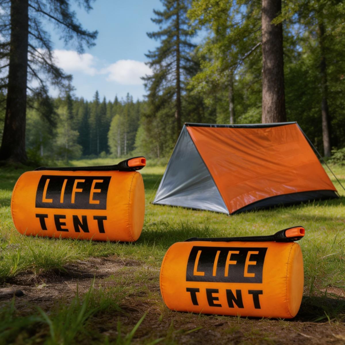 2Pcs Waterproof Thermal Emergency Survival Tent For Camping Hiking Wilderness Adventure