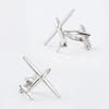 Personalized Metal Smooth Gold Airplane Cufflinks Men's French Shirt