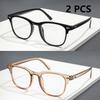 2 PCS Fashion Reading Glasses For Women Men Classics Blue Light Blocking Glasses
