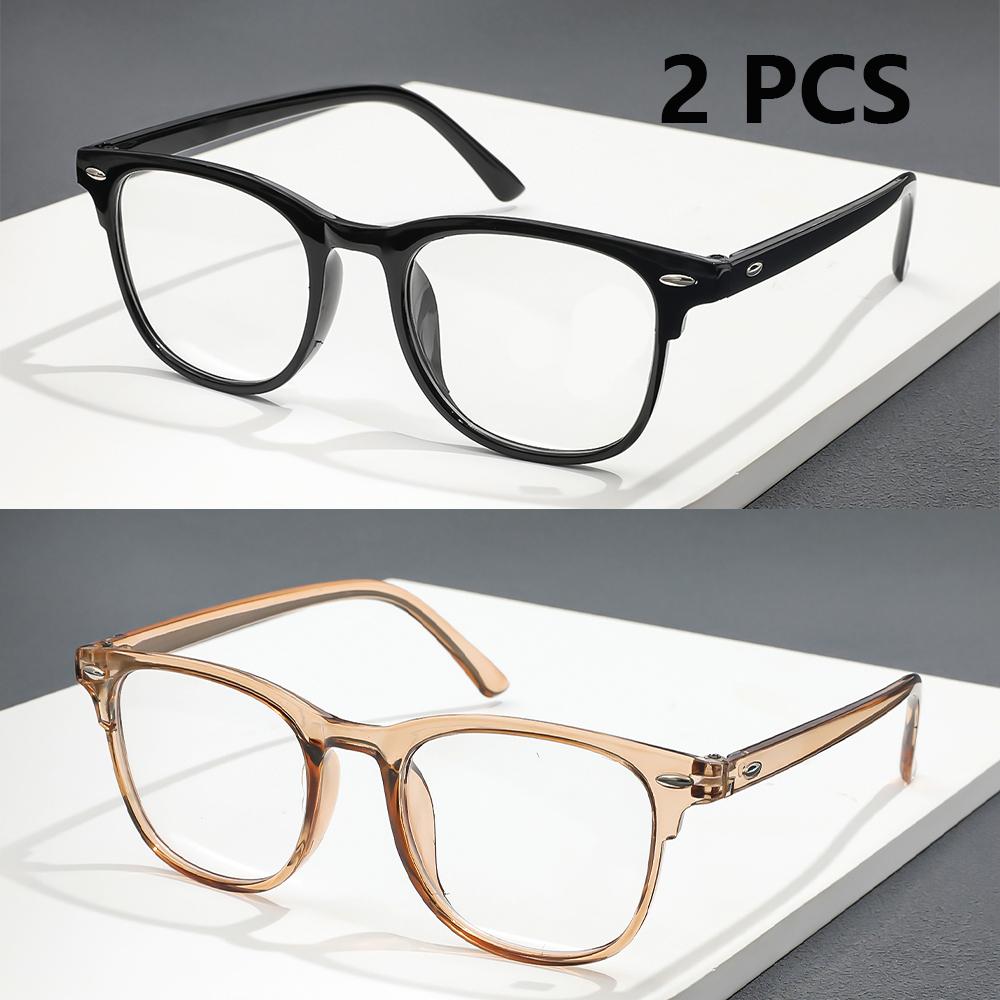 2 PCS Fashion Reading Glasses For Women Men Classics Blue Light Blocking Glasses
