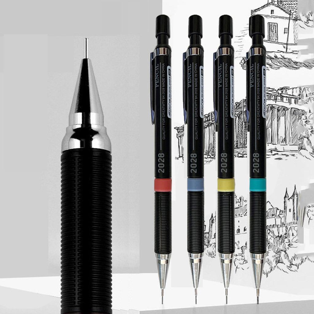 4 Pcs 0.3/0.5/0.7/0.9mm Automatic Pencils Mechanical Pencils Sketching Pencils for Art Enthusiasts