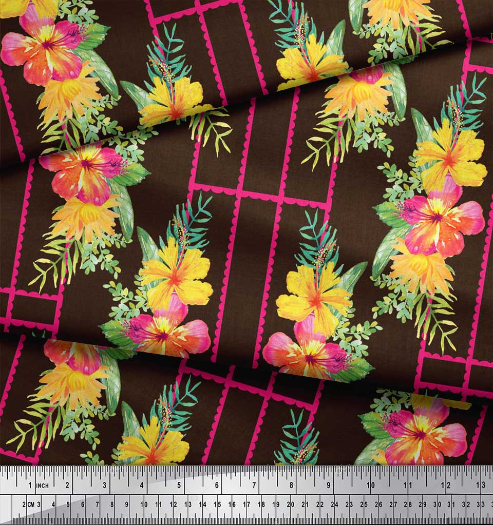Soimoi Material Crep Poli Maro Imprimeu Geometric și Floral Material Imprimat La Metru 42 Inch