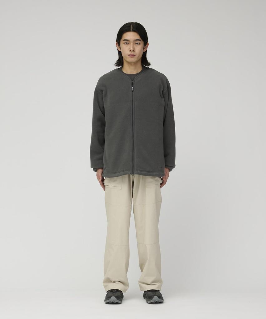 Snow Peak Fleece Cardigan CHARCOAL L Water-Repellent (Water-repellent, Lightweight, Warm)