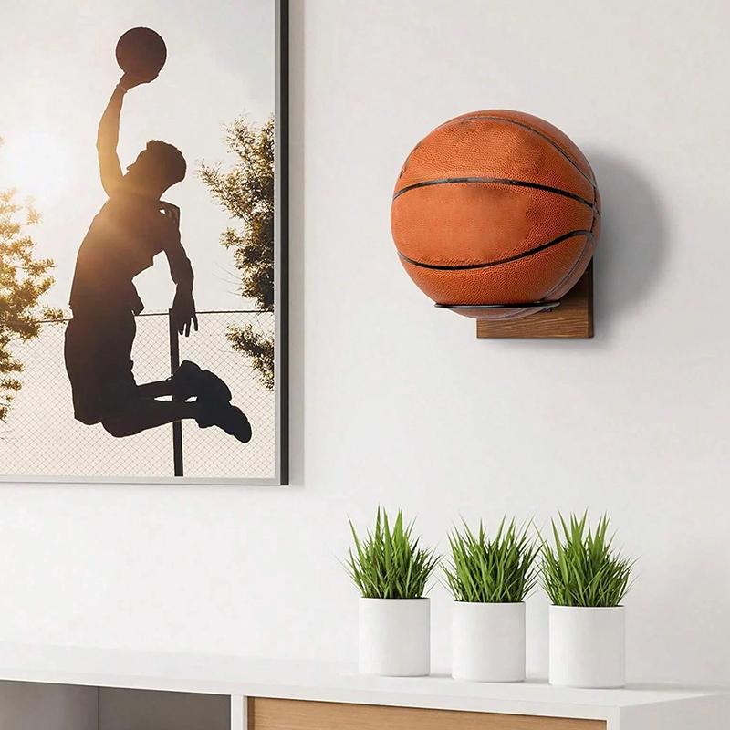 Basketball Wall Mount Ball Wall Holder Wood Metal Ball Display Stand Wall Rack Storage Rack Ball Organizer Soccer Wall Mount