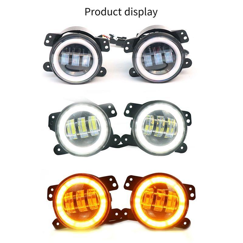 Powerful Fog Lights Assembly For Land Rover Range Rover Discovery 4 LR2 2010-2016 Angel Eye Head Light LED Daytime Running Light