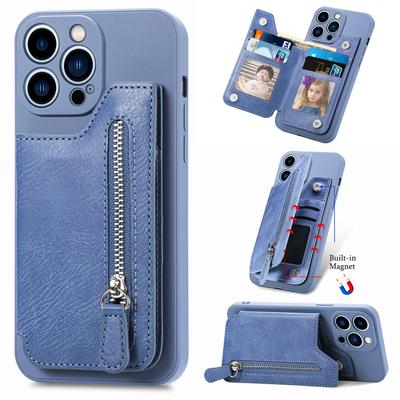 Reißverschluss-Geldbörse mit Kartenhalter, Handyhülle für iPhone 13 12 Mini 15 14 11 Pro Max XS XR X 7 8 Plus, stoßfeste Hartschalenhülle