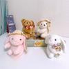 Plush Bunny Rose Arrangement Table Decor With Keychain For Gift And Home Decor