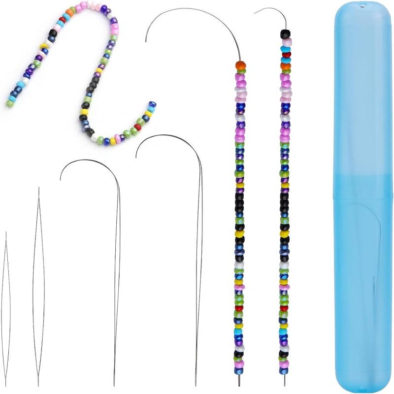 

KRABALL Набор игл для бисера Длинные прямые иглы с большим ушком для нити для бисера для браслетов, ожерелий, материалы для изготовления ювелирных изделий