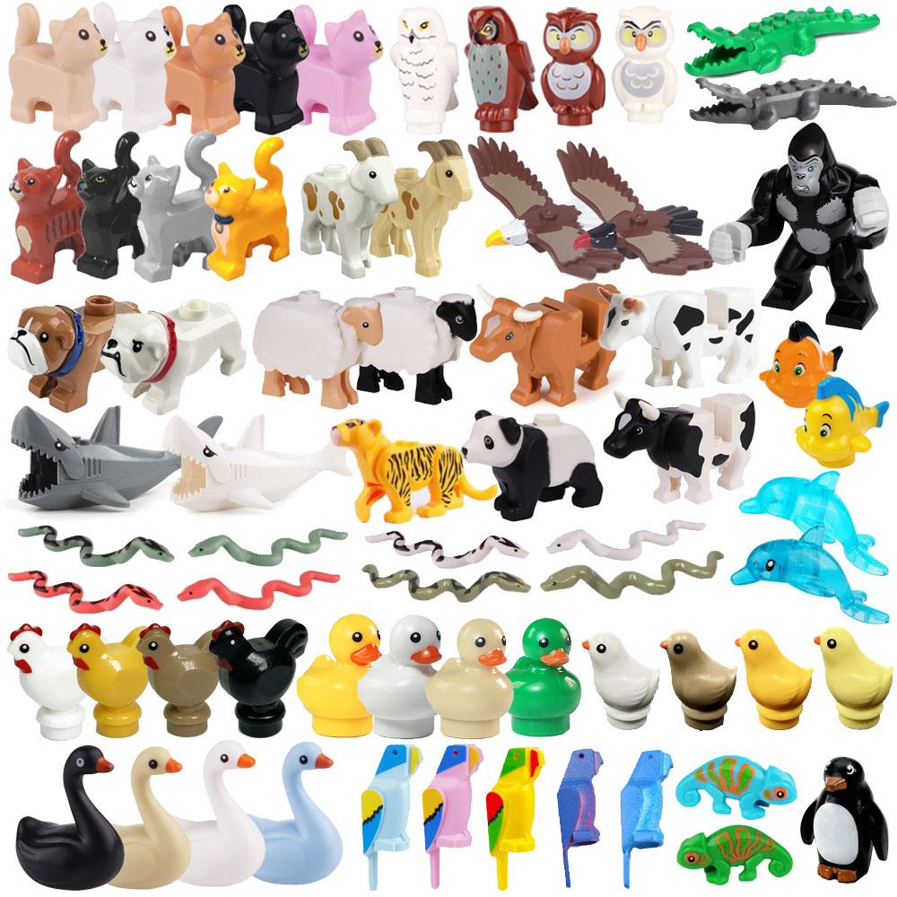 Attractive Glasses Unisex City Animal Zoo Farm Moc Building Block Pig Chicken Sheep Crocodiles Panda Dolphin Eagle Kit Turtle Goldfish Dog Bricks Toy K138
