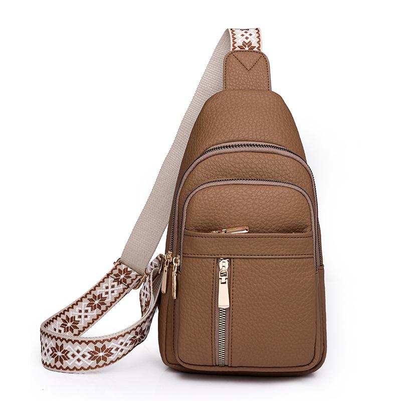 Retro PU Crossbody Chest Bag: Lightweight, Multi-compartment, Versatile and Fashionable Shoulder Bag