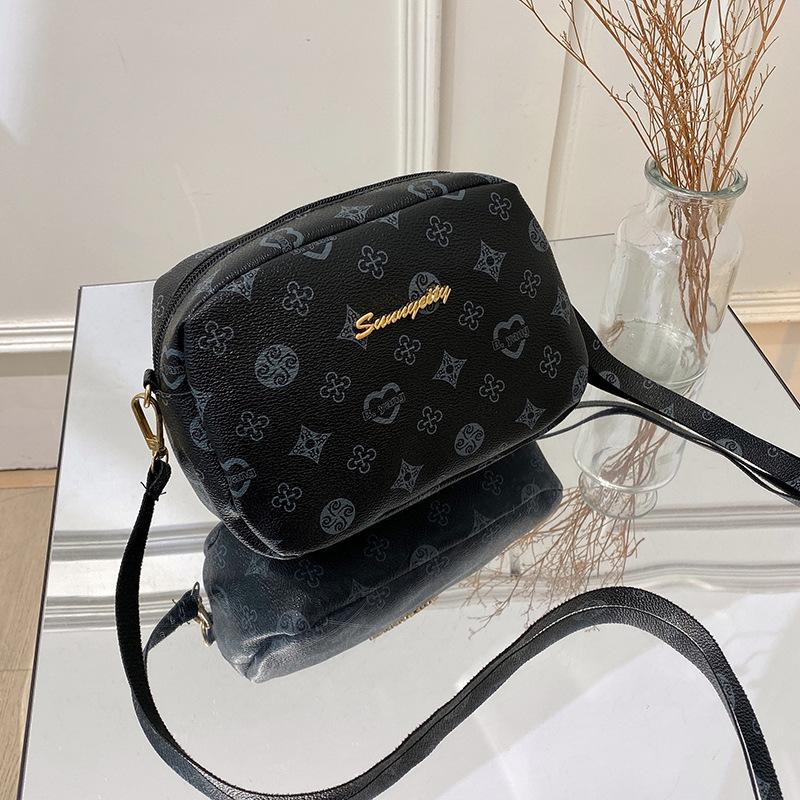 Printed Versatile Shoulder Crossbody Camera Bag Retro Elegant Women's Bag Casual Small Square Bag