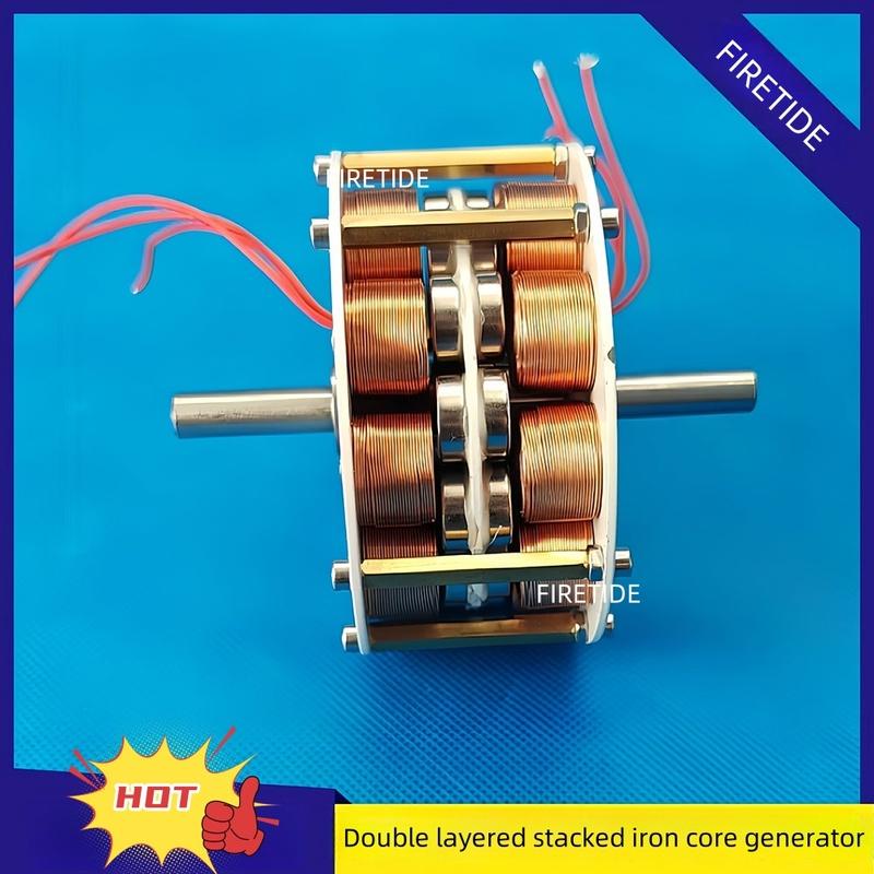 85MM * 41MM Miniature Double Layer Disc Core Generator with High Efficiency Multipole Three Phase AC Permanent Magnet Generator