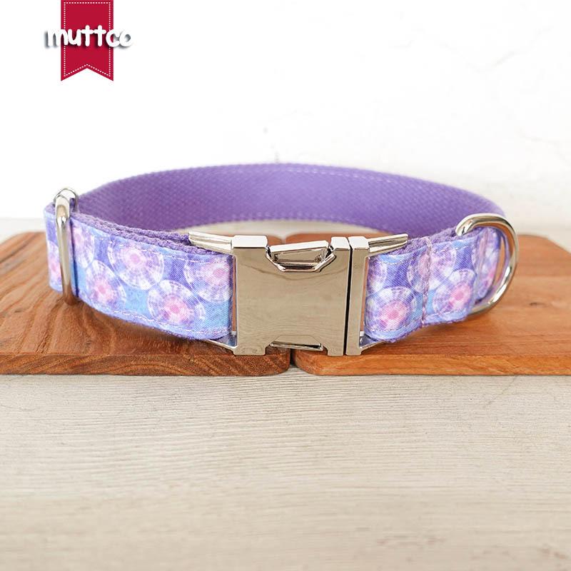 MUTTCO Purple Jellyfish Soft Comfortable Dog Collar UDC-138 Large