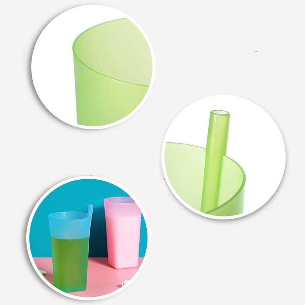 Simplicity Beverage Cup Lidless Drink Cup Creative Straw Drinkware