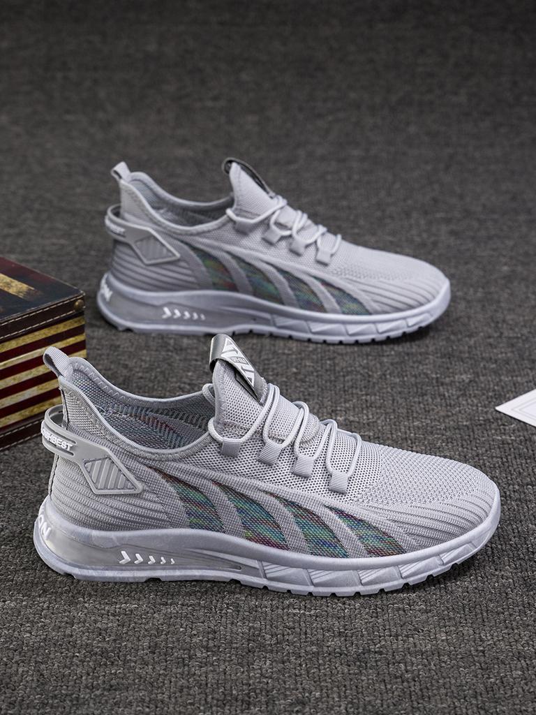 Große Größen, Herren-Sportschuhe für den Frühling, koreanische Version von Flying Woven Laufschuhen für junge Leute, lässig und bequem, trendige Herrenschuhe für Väter.