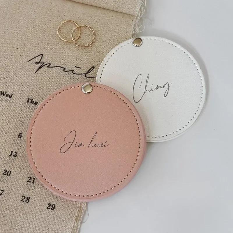 1PCS Free Custom Ultra-thin Mini Makeup Mirror Portable Compact Pocket Hand Personalized Beauty Cosmetic Party Favor Mirror Gift