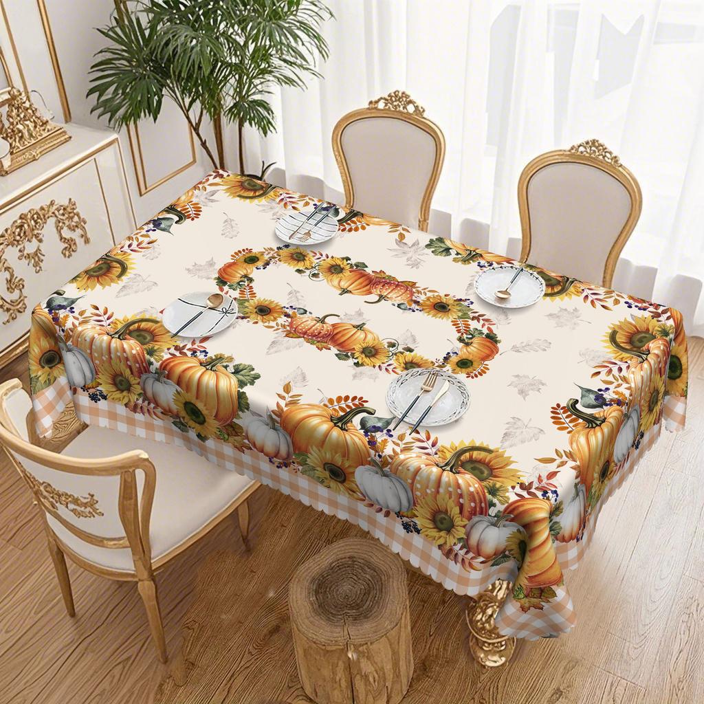 1 Thanksgiving Tablecloth, Fall Harvest Tablecloth, Fall Pumpkin Tablecloth Seasonal Table Cover Decor