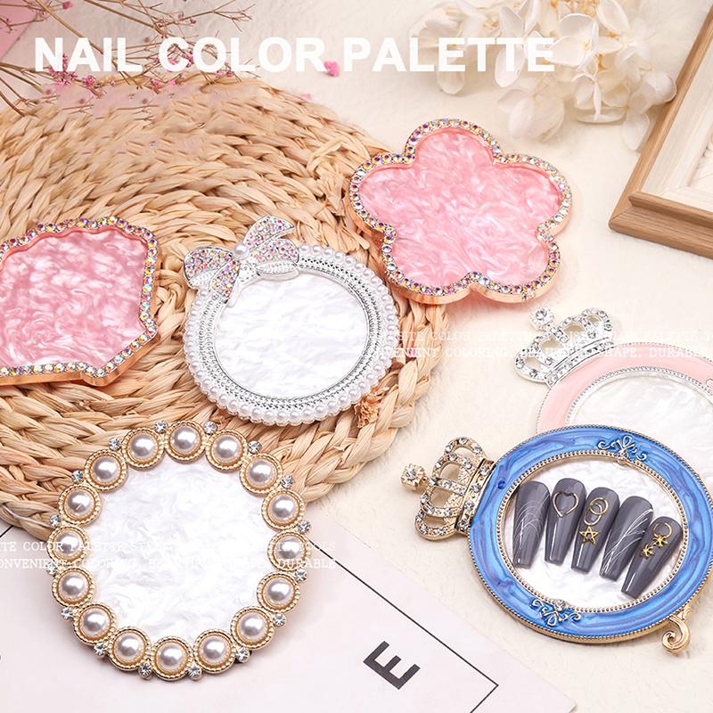 1Pcs Pearl Nail Art Palette False Nail Tips Drawing Board Display Stand Resin Showing Shelf Salon Manicure Tools