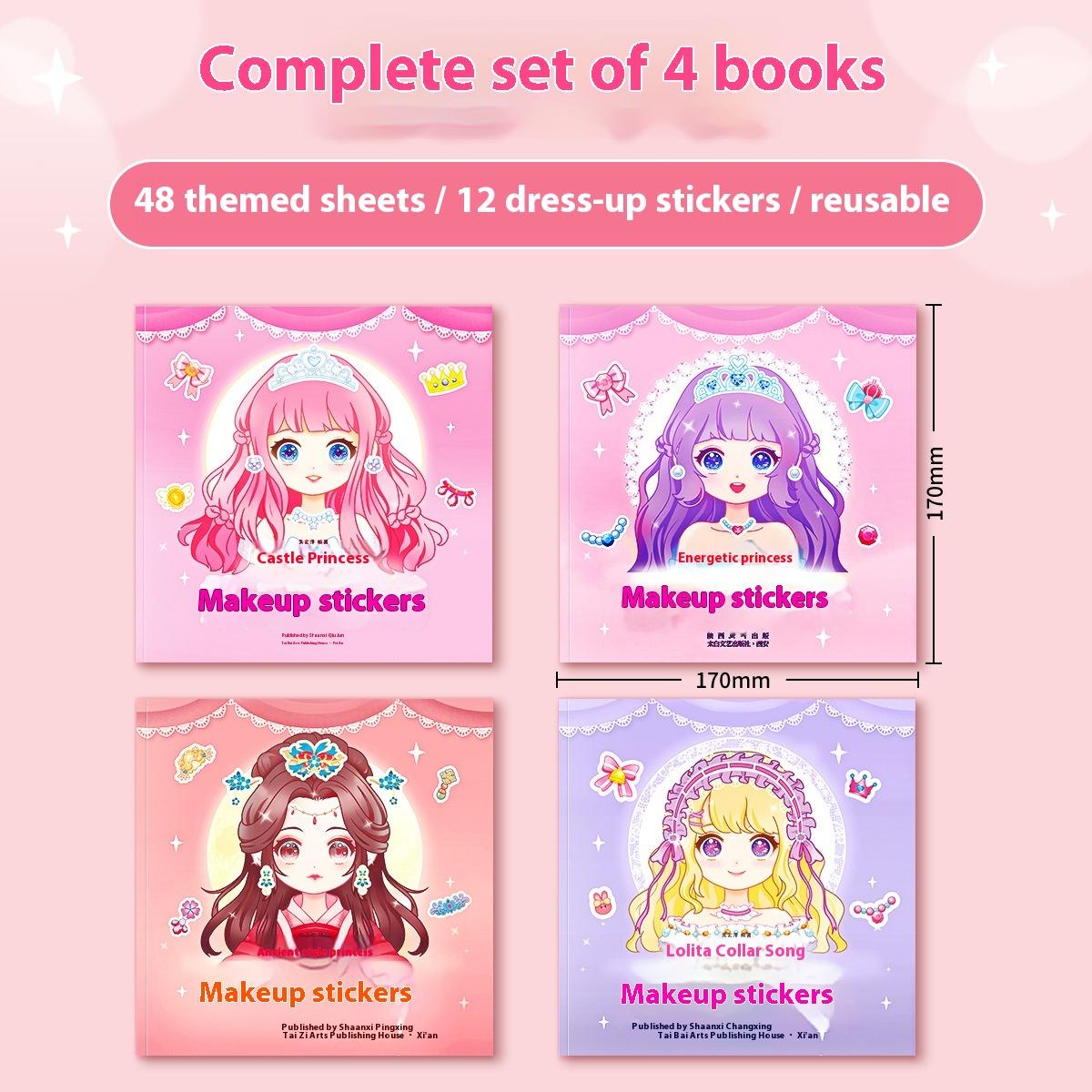 

Книга наклеек для переодевания принцесс для девочек Милые наряды Детские развивающие игрушки Книга для макияжа