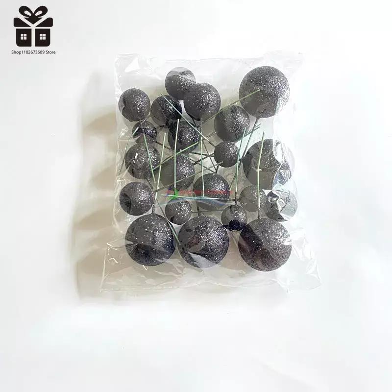 20PCS Cake Topper Ball Set 2cm-4cm Spheres DIY Birthday Cake Decoration for Party Celebrate Wedding Glitter Balls