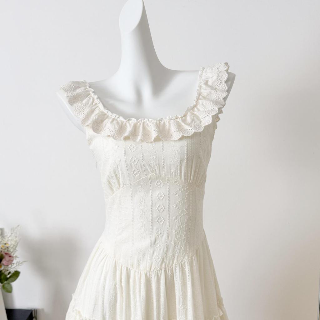 Elegantes Sommer-Trägerkleid für Damen: Erste Liebe Prinzessinnenstil, Tailliert, Flauschiger Langer Rock