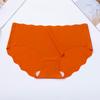 Ice Silk Mid-Waist Wave Edge Women's Triangle Panties - Summer Thin Style, Solid Color