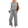 2025 Women's Loose Sleeveless Two-Piece Set: Round Neck Vest Top & Pants