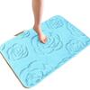 Machine Washable Rose Pattern Floor Mat Square Non-Slip Mat Coral Velvet Carpet  Bathroom