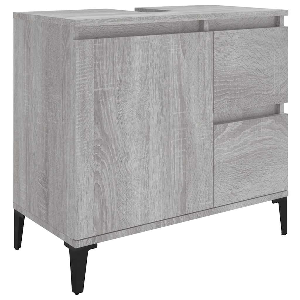 Bathroom Cabinet Gray Sonoma 65 X 33 X 60 Cm Particleboard