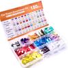 180Pcs Car Fuses Assorted Kit 60 Mini Blade Car Fuse +60 Standard Fuse Automotive +60 Micro Fuse + Fuse Puller Circuit Breaker 6
