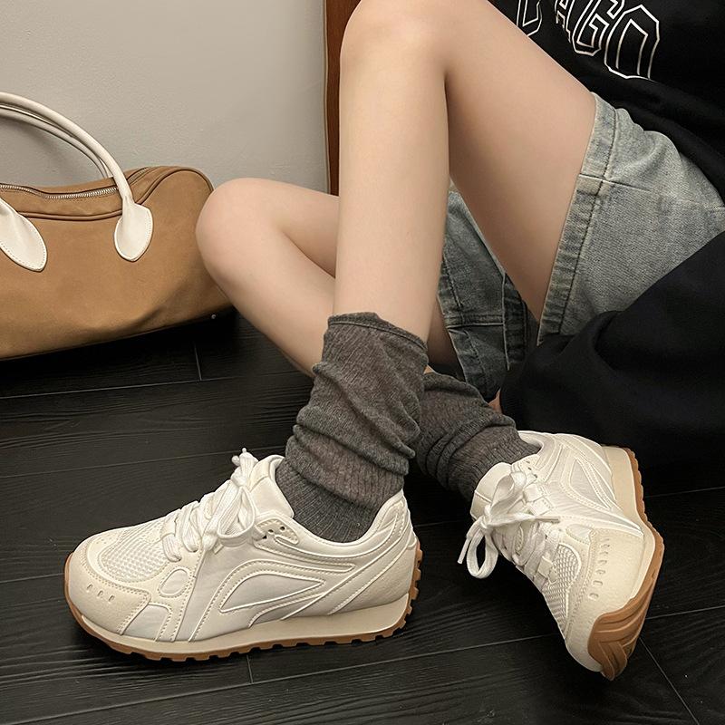 Thick-soled Little White Shoes Mesh Dad Shoes Women's 2025 Spring Non-slip Forrest Gump Shoes Breathable Sports Women's Shoes Breathable Non-slip