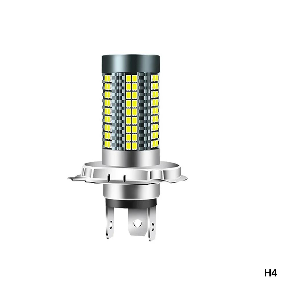 1Pc H4/H6/BA20D/P15D 12V-24V LED Motor Bulb Motorcycle Headlight 126smd Chips Waterpoof Lamp Car Headlight Bulbs Hi Lo Light