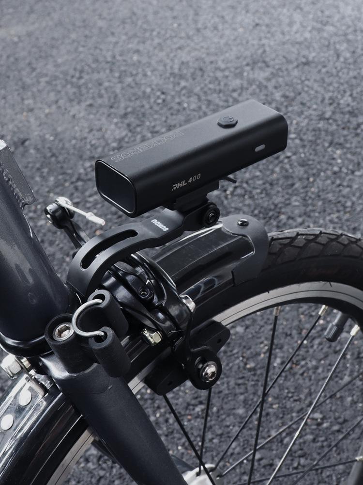 Foldable Bike Front Fork Light Mount for GoPro, Rockbros RHL400, and Brompton