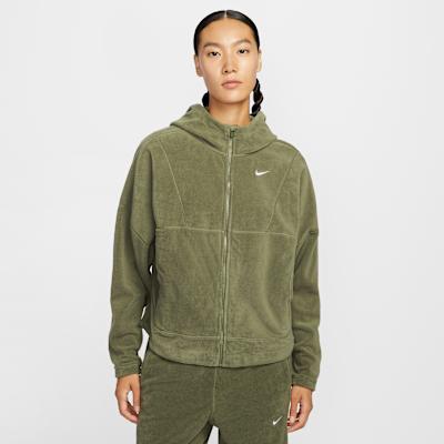 Nike Therma FIT Jackets Women s Olive Green Hooded Moderate Other XS