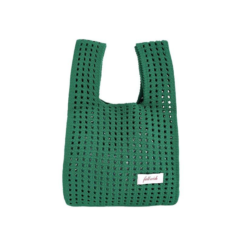 Korejská pletená taška přes rameno s dutým ramenem - Všestranná, jednobarevná, velkokapacitní