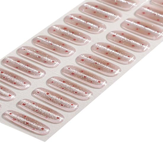 Tiras de Esmalte com Glitter com Lixa Fácil de Aplicar Remover Autoadesivas Unha Inteira Feminina Adesivo para Unhas Manicure Caseira Decoração DIY Nail Art Wrap