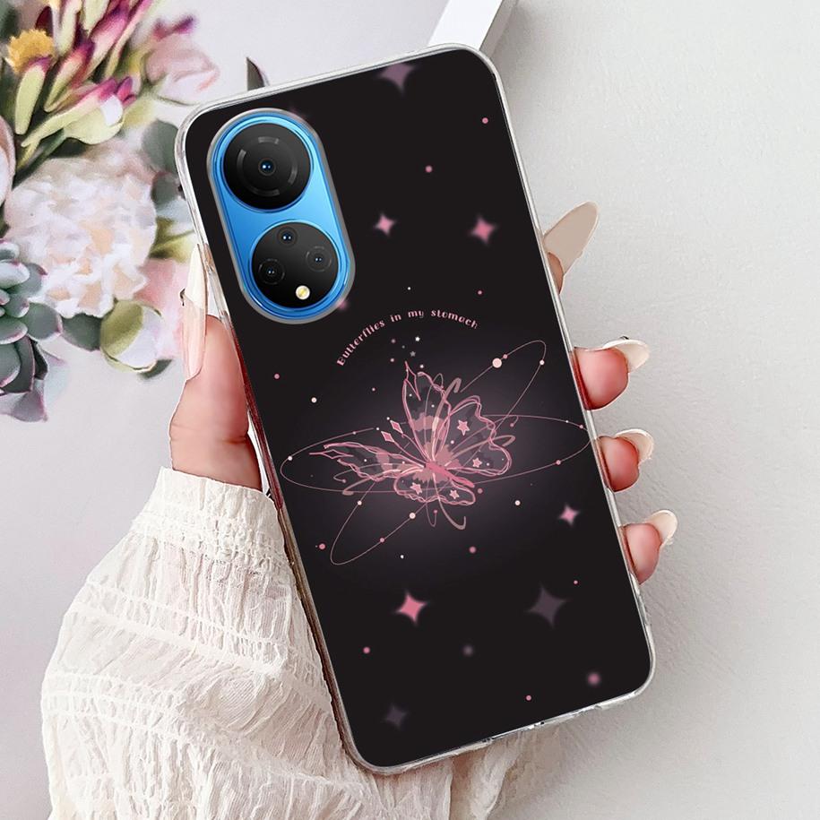 For Honor X7 2022 Case CMA-LX2 CMA-LX1 CMA-LX3 Shockproof Cover Fashion Butterfly Soft Phone Case For HonorX7 X 7 HonorX7 Bumper