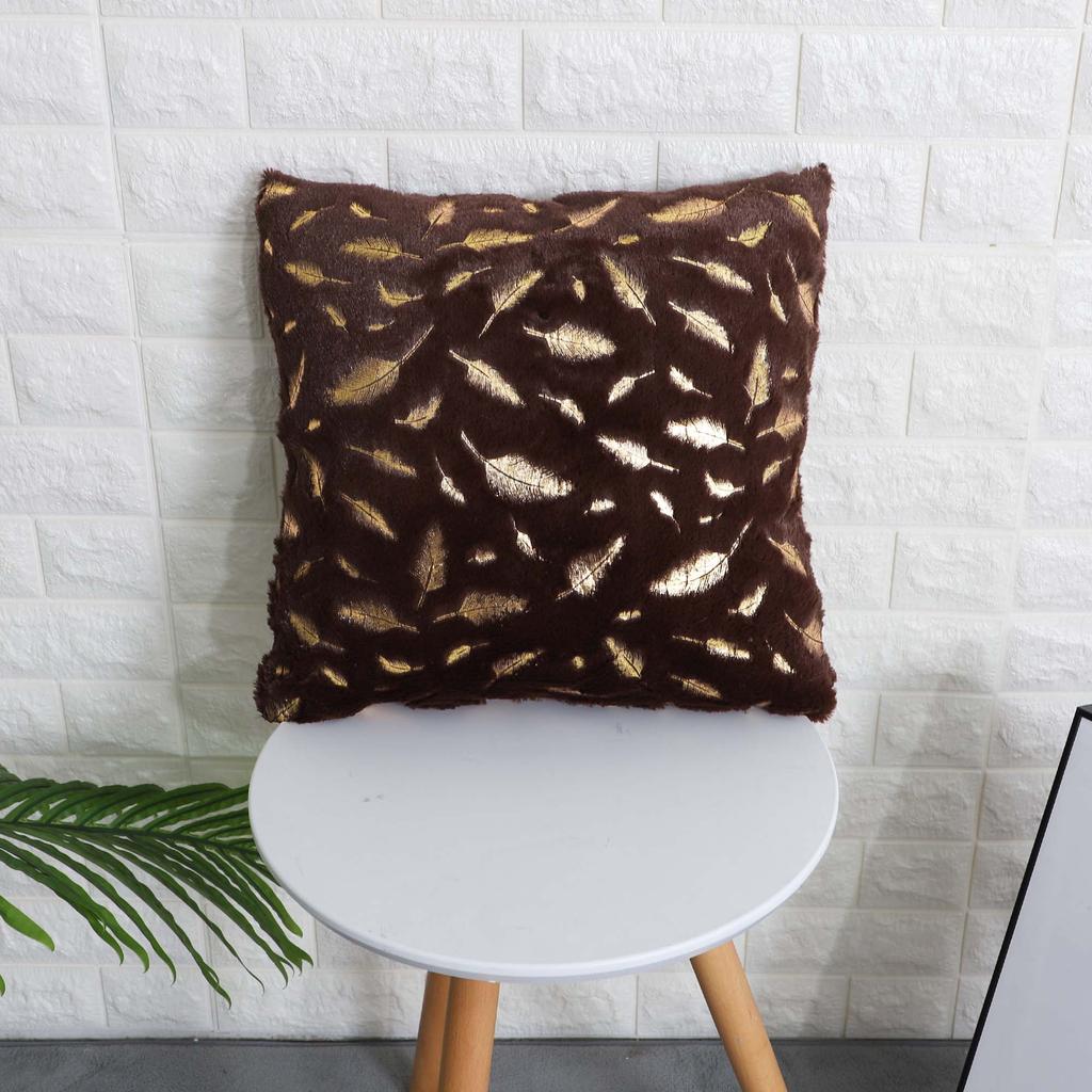 Decorative Pillowcase, Feathers, Brown