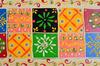 Hand Painted Indian Folk Art Panel with Mirror: Ethnic Wall Decor