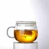 400ml/500ml Tea Mug Round/Mushroom Shaped Separate Tea Ware Separating Glass Teacup  Office