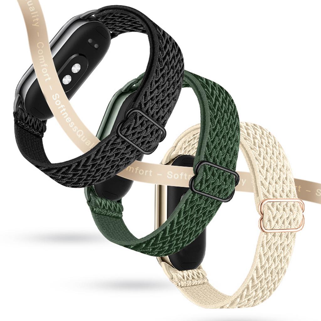 Nylon Loop Band For Xiaomi Watch 10/9/8 Braided Sport Strap For Miband 10/9/8 Adjustable Smartwatch Replacement Bracelet