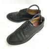 USED/80s-90s Japan GoodYear Welted Pebble Leather Plain Toe 25.0 Black Business Dress Shoes
